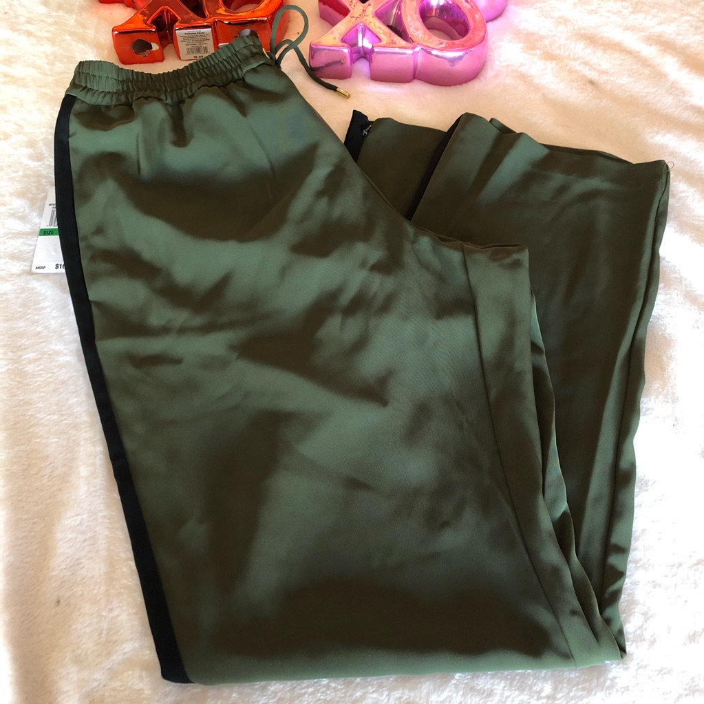 Nwt Michael Kors Dark Green Track Style Pants